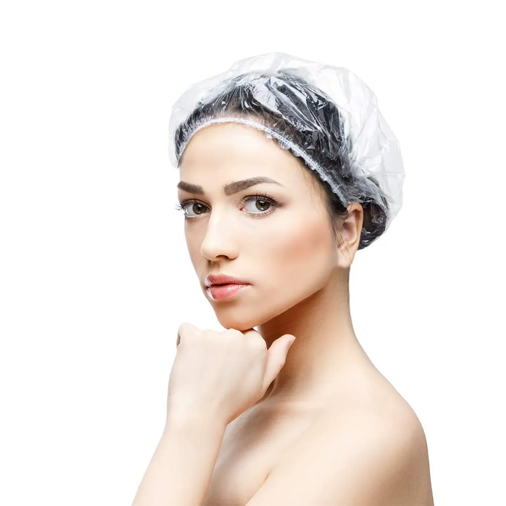 30Pcs Disposable Shower Caps-Multi-Purpose Thickening Elastic Bath Cap Plastic Waterproof Clear Shower Cap Bath Shower Caps Women Spa,Men Hair Caps,Home Use,Hotel and Hair Salon, Travel.(Size 46CM)