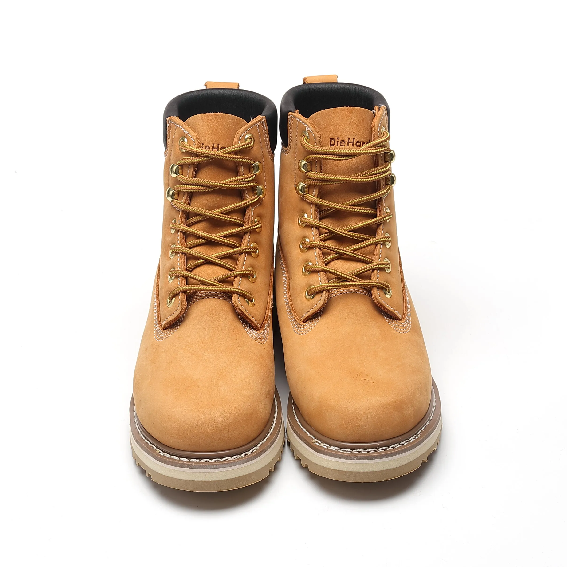 84101 Men's Soft Toe Nubuck Leather Non-Slip Work Boots - 6" Wheat