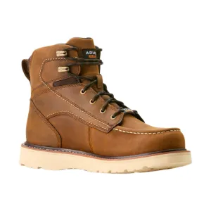 Ariat Men's Rebar Wedge Moc Toe 6 Inch Waterproof Work Boots - Distressed Brown