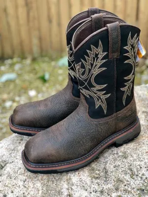 Ariat Men's Workhog Bruin Brown & Black Top Waterproof Composite Toe Western Work Boots 10017420