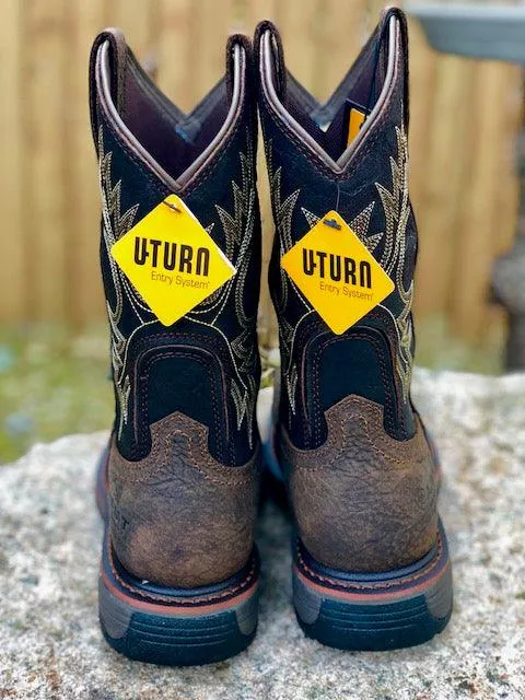 Ariat Men's Workhog Bruin Brown & Black Top Waterproof Composite Toe Western Work Boots 10017420