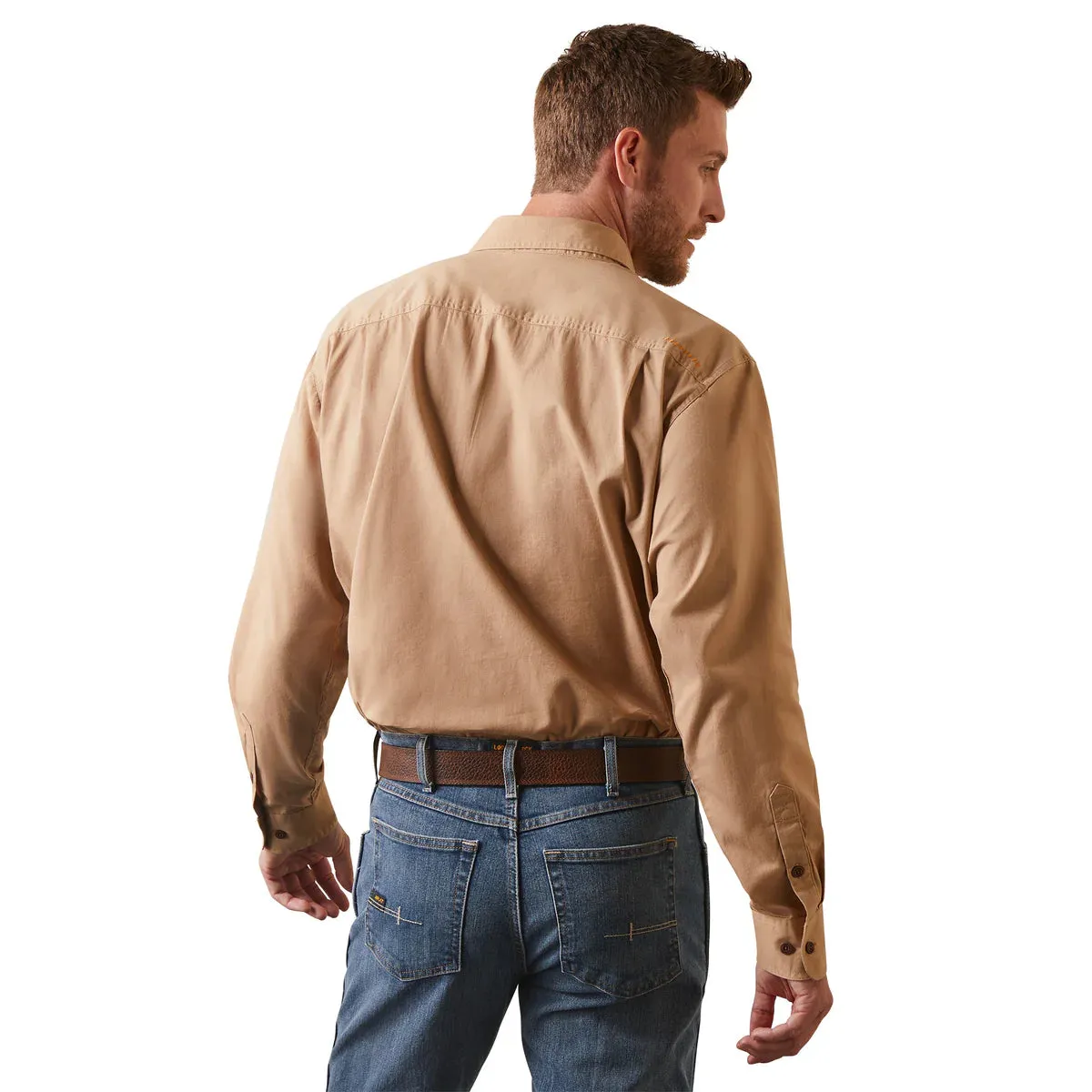 Ariat Rebar Half Button Workshirt Khaki