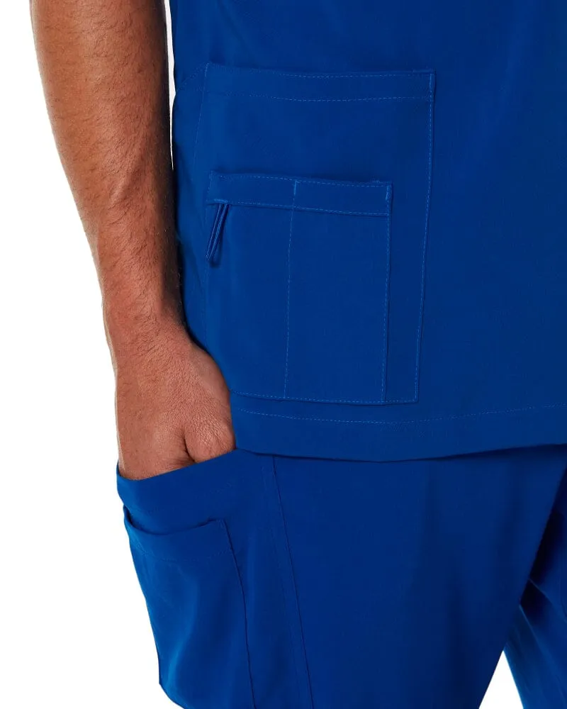 Avery V Neck Scrub Top - Electric Blue