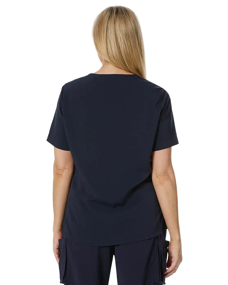 Avery Womens Easy Fit V Neck Scrub Top - Midnight Navy