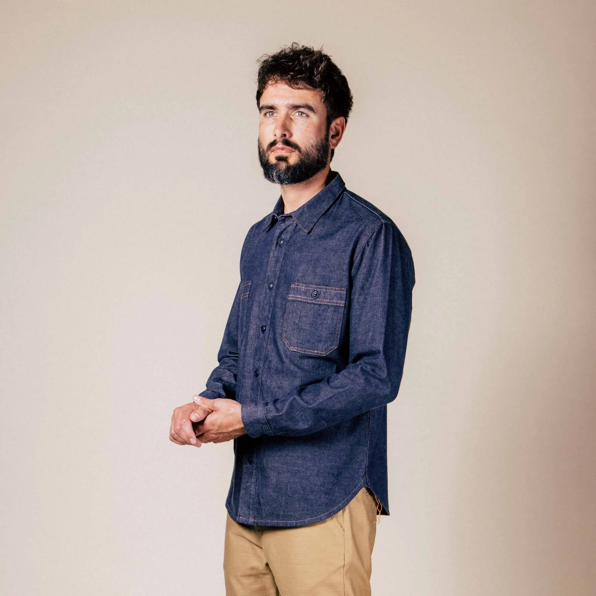 【Benzak Denim Developers】日本單寧左斜紋布襯衫 6.5oz. BWS-02 UTILITY SHIRT LHT selvedge denim