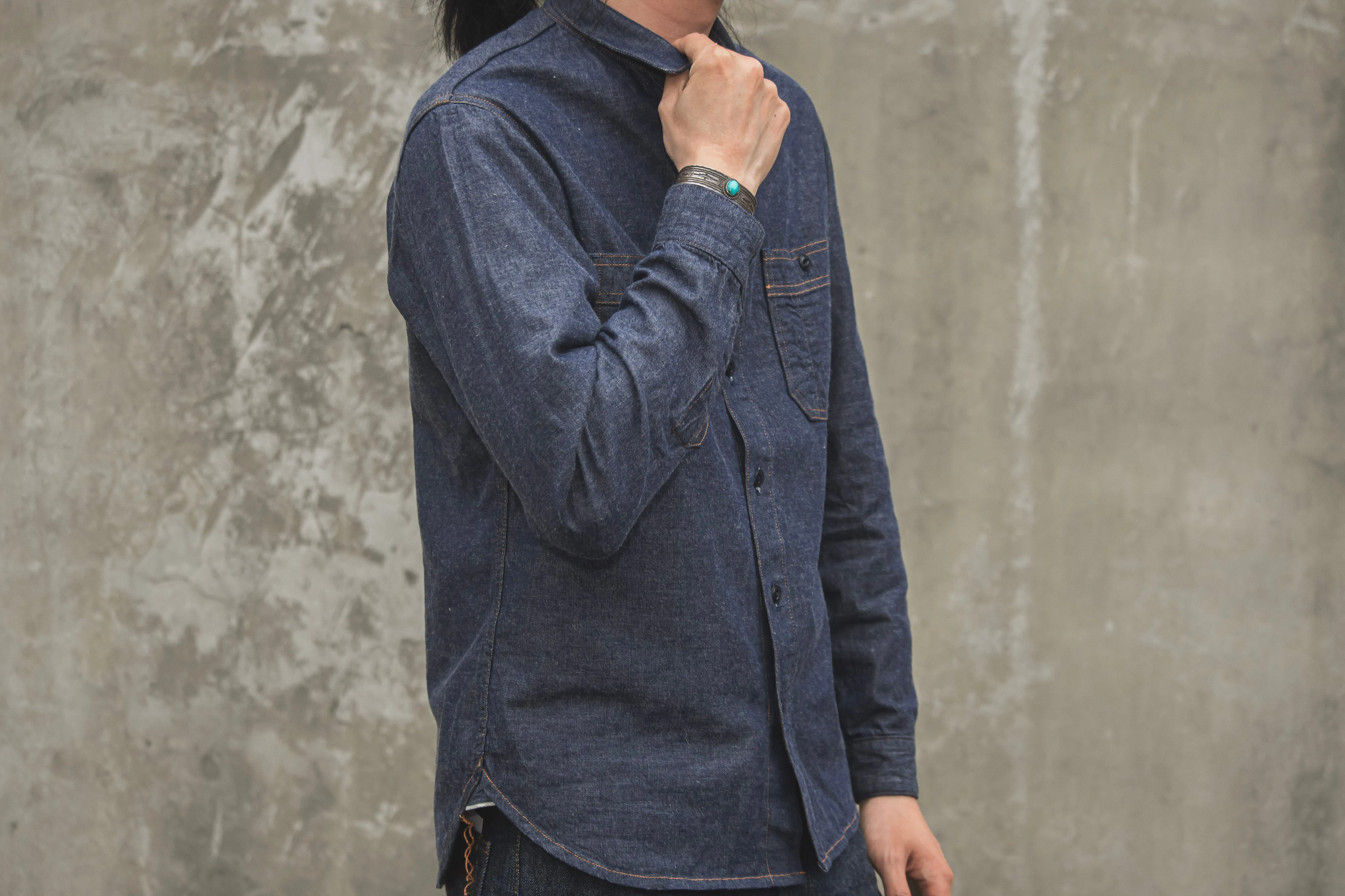 【Benzak Denim Developers】日本單寧左斜紋布襯衫 6.5oz. BWS-02 UTILITY SHIRT LHT selvedge denim