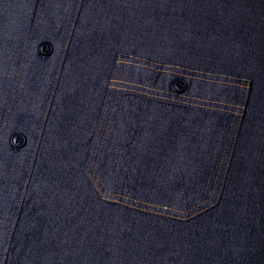 【Benzak Denim Developers】日本單寧左斜紋布襯衫 6.5oz. BWS-02 UTILITY SHIRT LHT selvedge denim