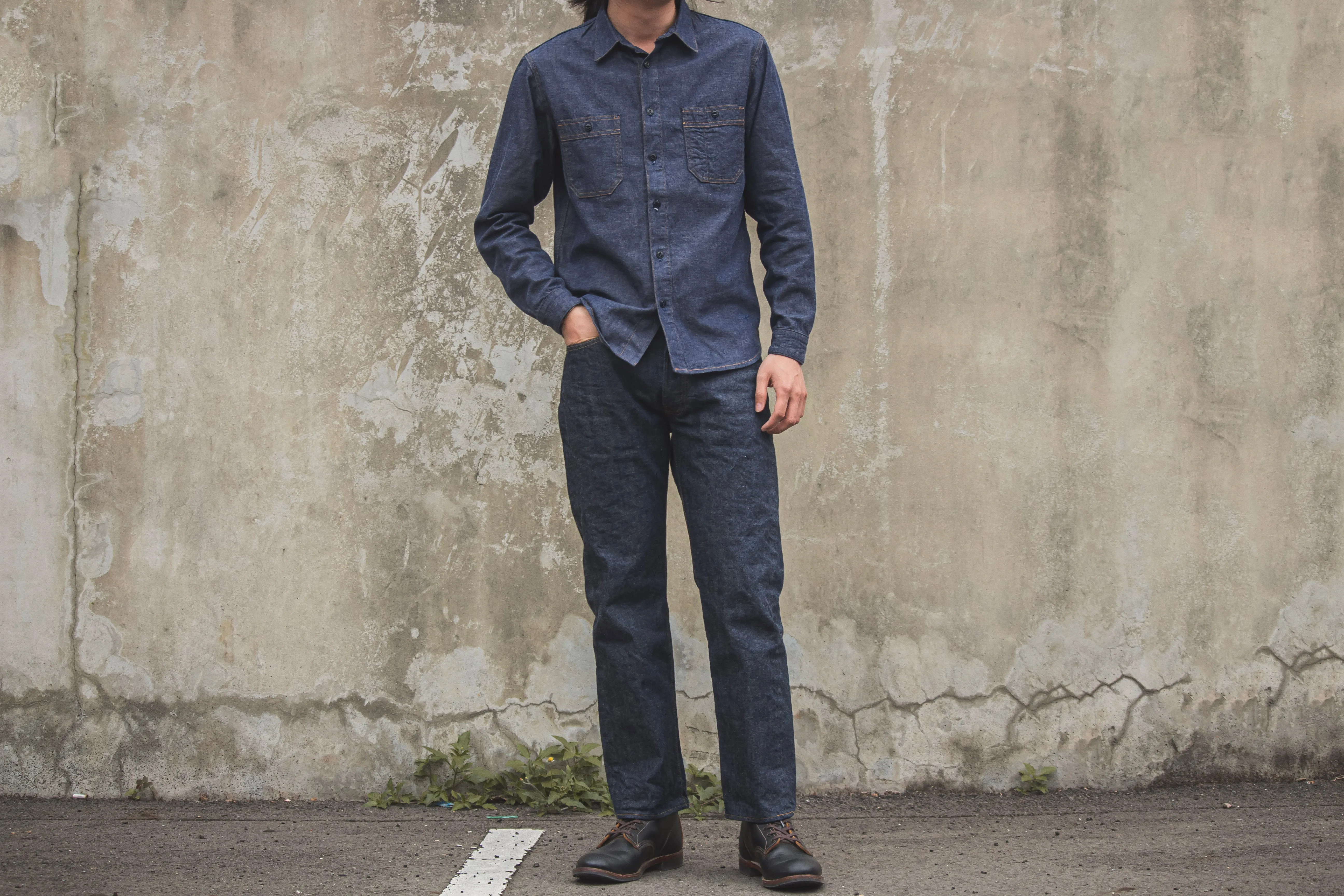 【Benzak Denim Developers】日本單寧左斜紋布襯衫 6.5oz. BWS-02 UTILITY SHIRT LHT selvedge denim