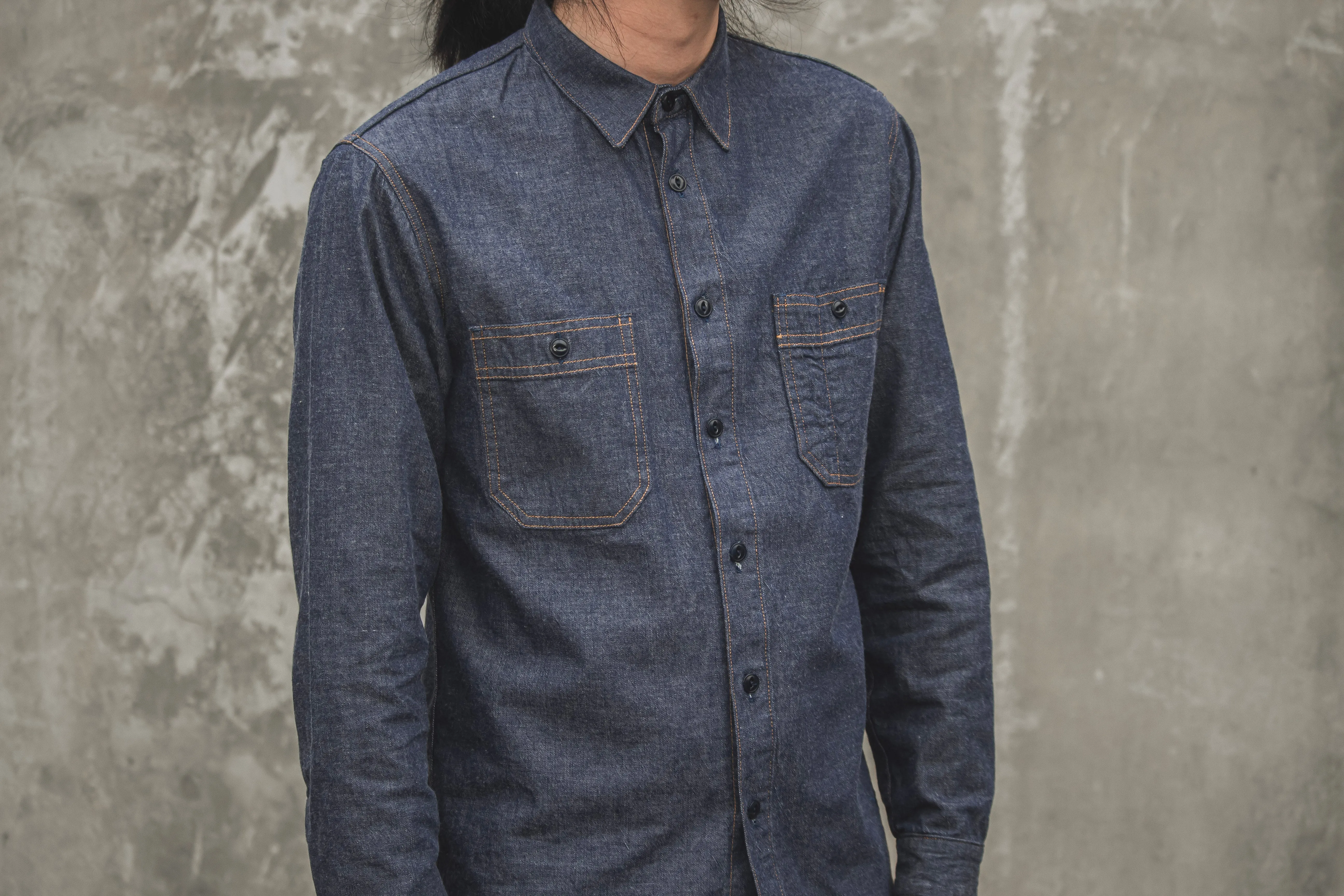 【Benzak Denim Developers】日本單寧左斜紋布襯衫 6.5oz. BWS-02 UTILITY SHIRT LHT selvedge denim