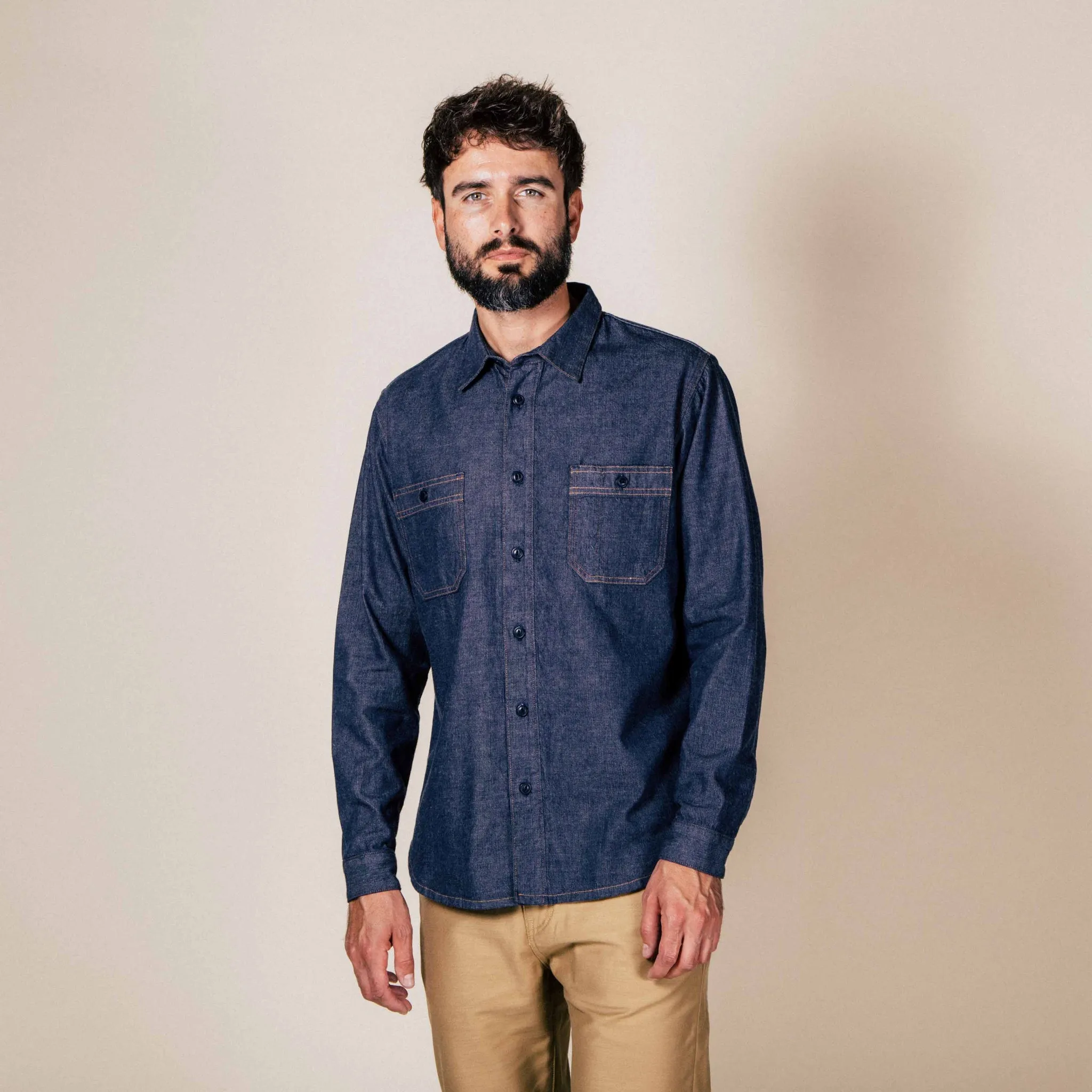 【Benzak Denim Developers】日本單寧左斜紋布襯衫 6.5oz. BWS-02 UTILITY SHIRT LHT selvedge denim