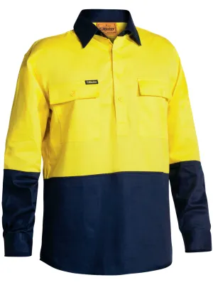 Bisley Hi Vis Closed Front Drill Shirt