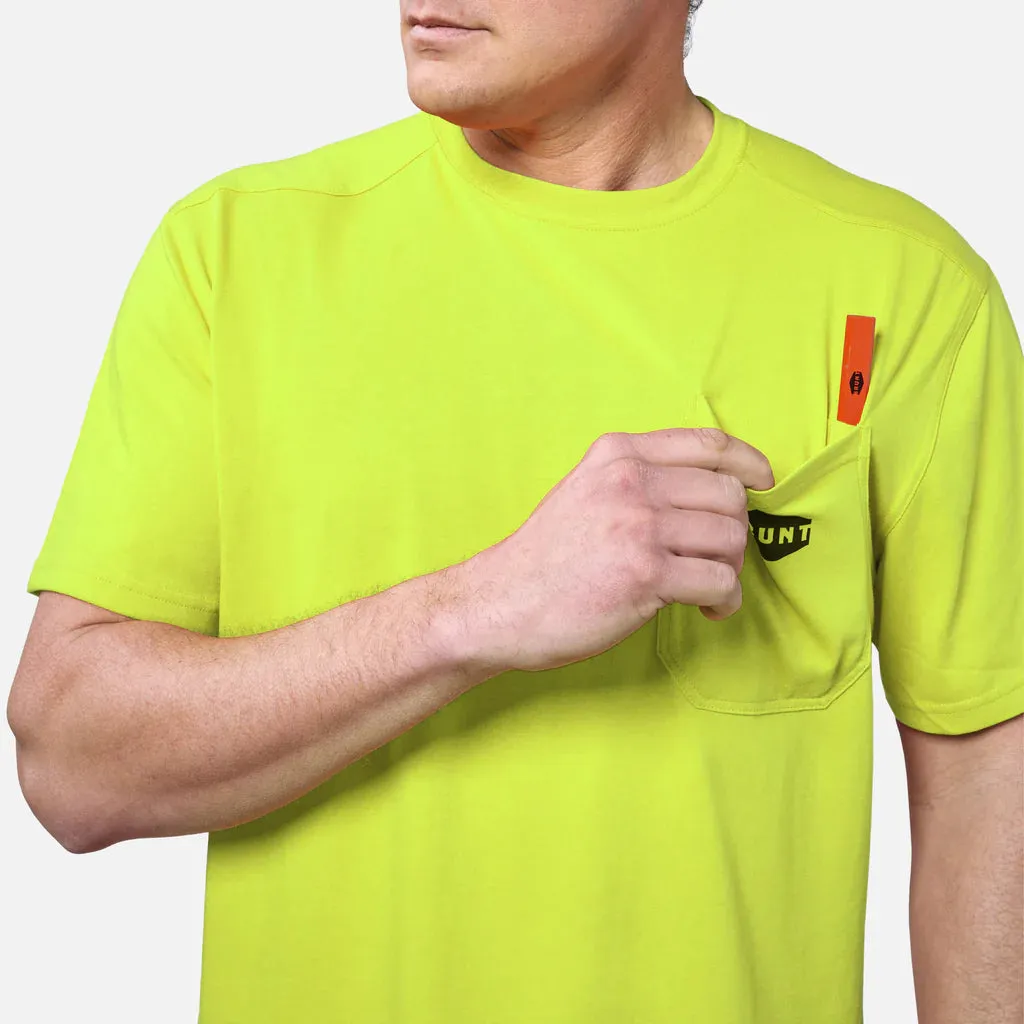 'Brunt' Men's Brunt Pocket Tee - Hi-Vis Yellow