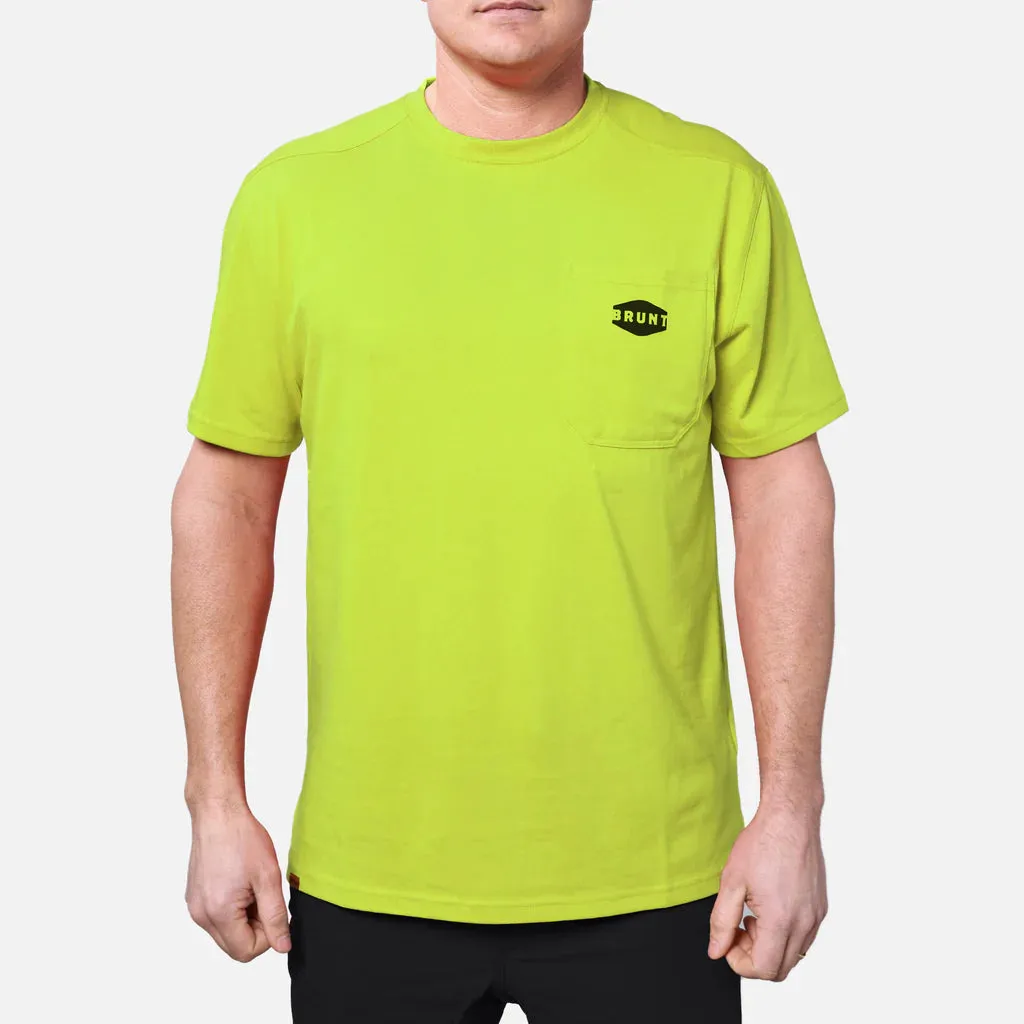 'Brunt' Men's Brunt Pocket Tee - Hi-Vis Yellow
