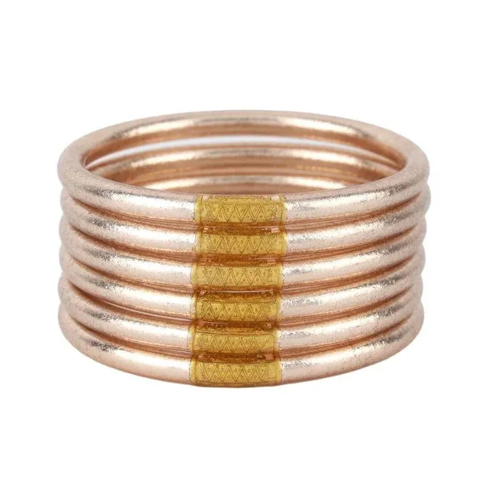 BuDhaGirl All Weather Bangles (Serenity Prayer) In Champagne