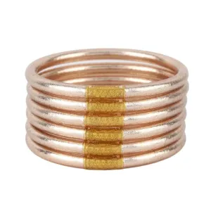 BuDhaGirl All Weather Bangles (Serenity Prayer) In Champagne
