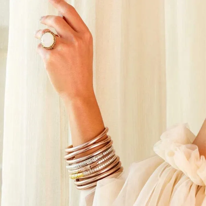 BuDhaGirl All Weather Bangles (Serenity Prayer) In Champagne