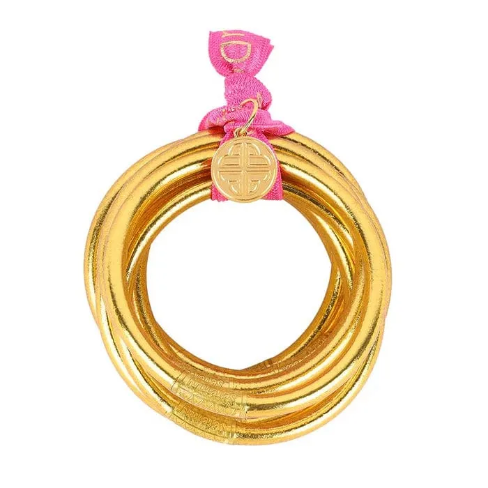 BuDhaGirl All Weather Bangles (Serenity Prayer) In Gold