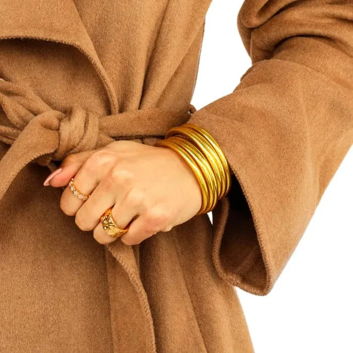 BuDhaGirl All Weather Bangles (Serenity Prayer) In Gold