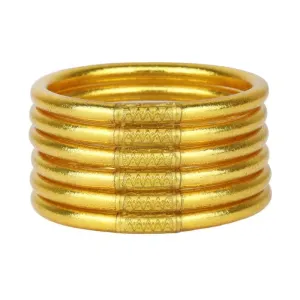 BuDhaGirl All Weather Bangles (Serenity Prayer) In Gold