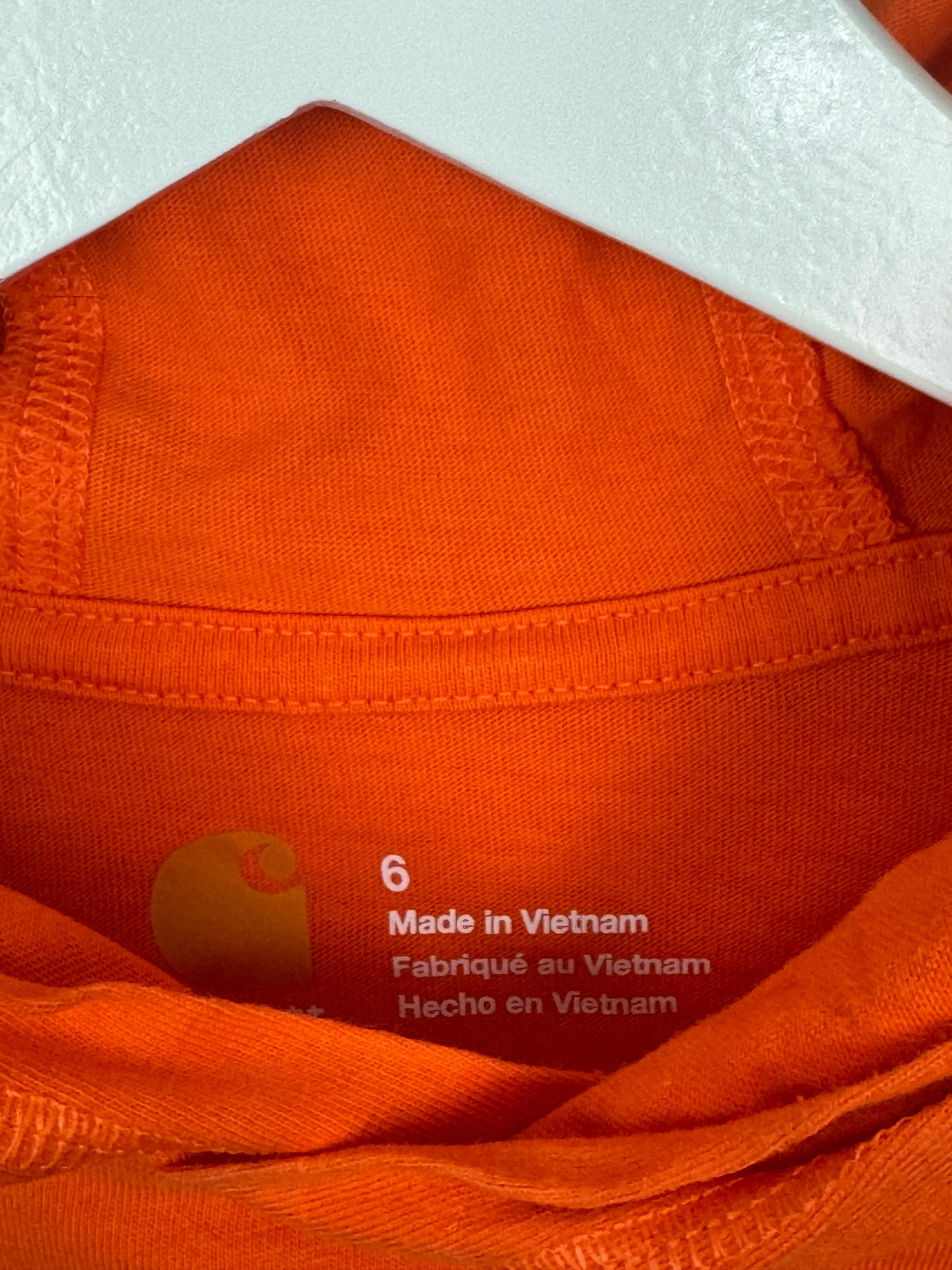 Carhartt Orange Hooded T-shirt 6y