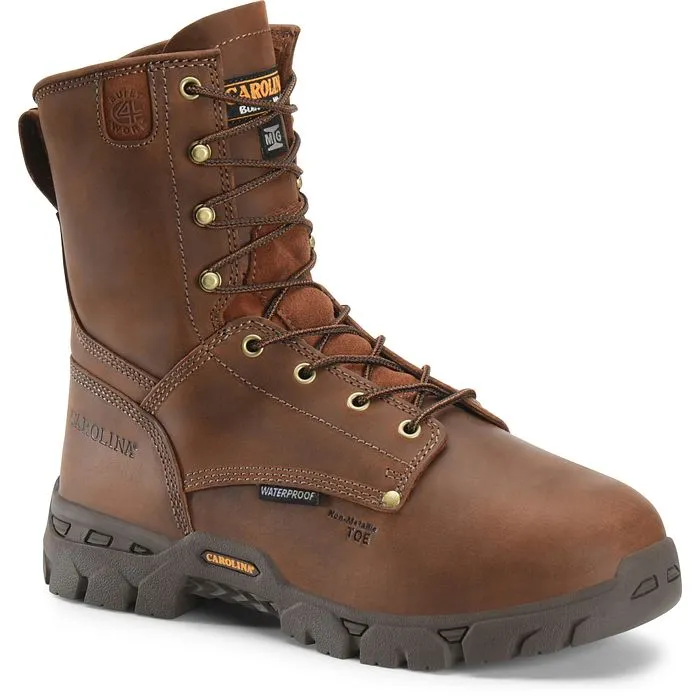 Carolina Men's Buster 8" Comp Toe Waterproof Metguard Work Boot -Brown- CA9582