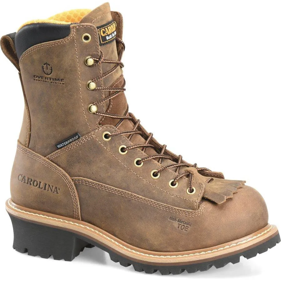 Carolina Men's DRILLER 8"� Composite Toe Waterproof Logger Work Boot - Brown - CA9828