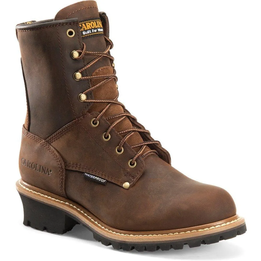 Carolina Men's Elm 8" Steel Toe Waterproof Logger Work Boot - Brown - CA9821