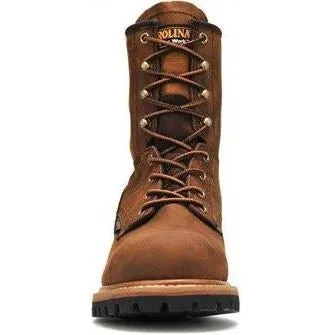 Carolina Men's Elm 8" Steel Toe Waterproof Logger Work Boot - Brown - CA9821