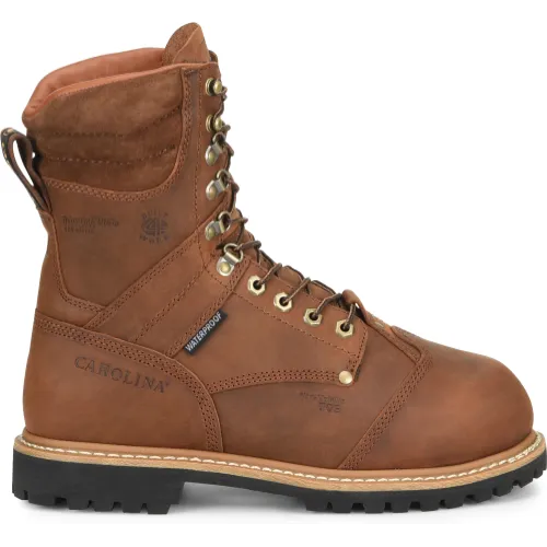 Carolina Men's Metpro Crazy Hardrock 8" Comp Toe Waterproof Work Boot -Brown- CA7921
