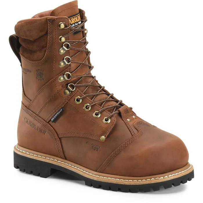 Carolina Men's Metpro Crazy Hardrock 8" Comp Toe Waterproof Work Boot -Brown- CA7921