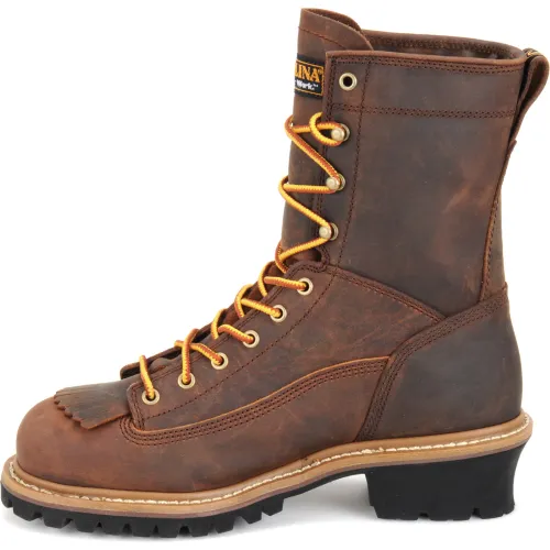 Carolina Men's Spruce 8" Steel Toe Waterproof Logger Work Boot - Brown - CA9824