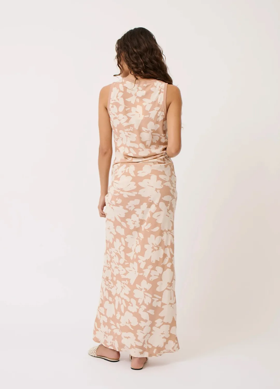 Cecilia Slip Dress (Floral Sand)