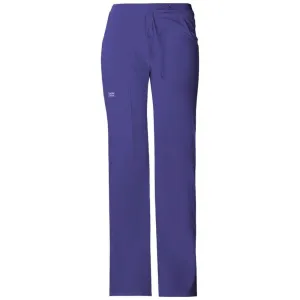 Cherokee Core Stretch 24001 Scrubs Pants Womens Low Rise Drawstring Cargo Grape