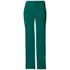 Cherokee Core Stretch 24001 Scrubs Pants Womens Low Rise Drawstring Cargo Hunter Green