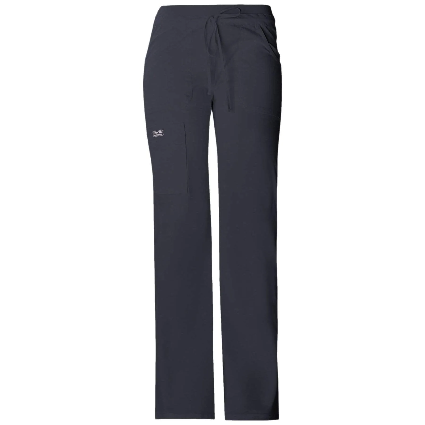 Cherokee Core Stretch 24001 Scrubs Pants Womens Low Rise Drawstring Cargo Pewter