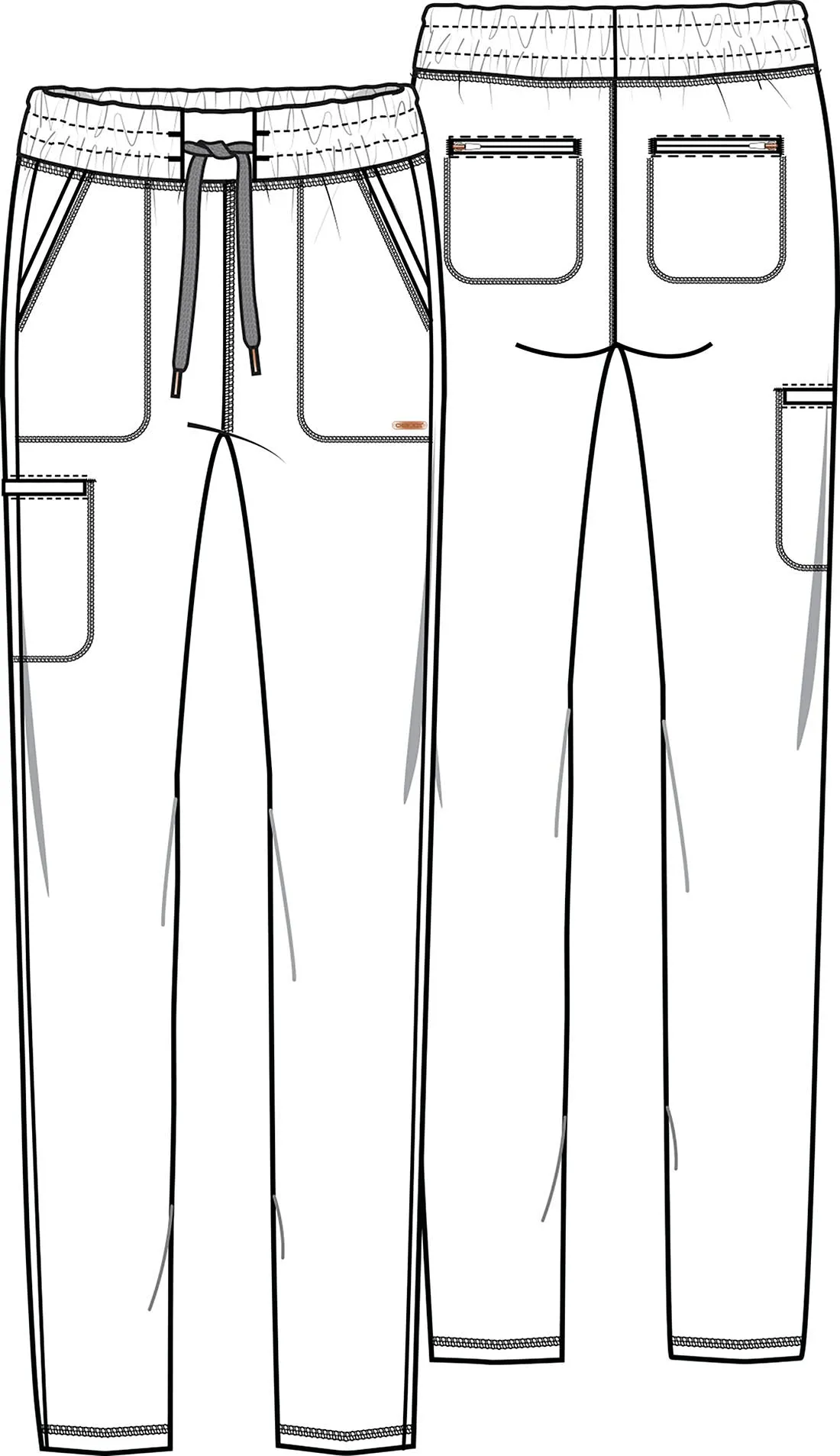 Cherokee FORM Mid Rise Tapered Leg Drawstring Pant