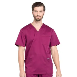 Cherokee Revolution WW670 Scrubs Top Mens V-Neck Wine