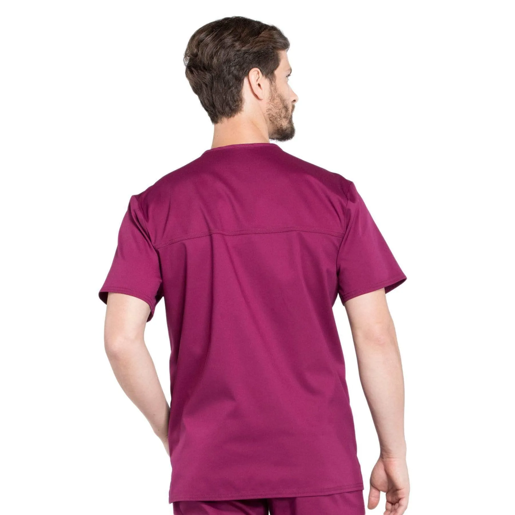 Cherokee Revolution WW670 Scrubs Top Mens V-Neck Wine