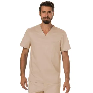 Cherokee Revolution WW690 Scrubs Top Mens V-Neck Khaki