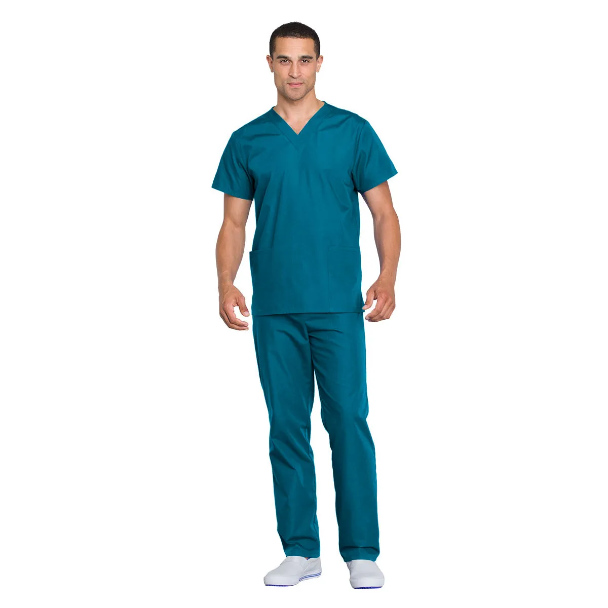 Cherokee - Unisex V-Neck Solid Scrub Top & Drawstring Scrub Pant Set (WW530C)