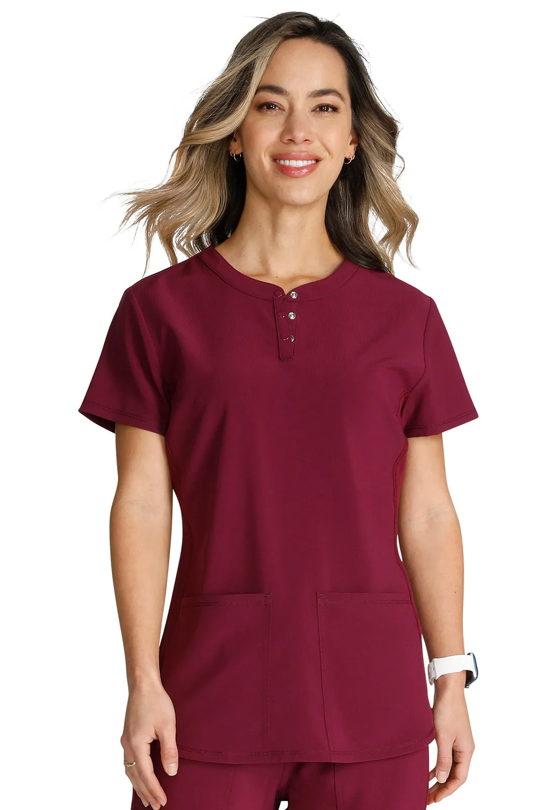 Cherokee Women's Snap Front Henley Top