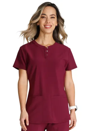 Cherokee Women's Snap Front Henley Top