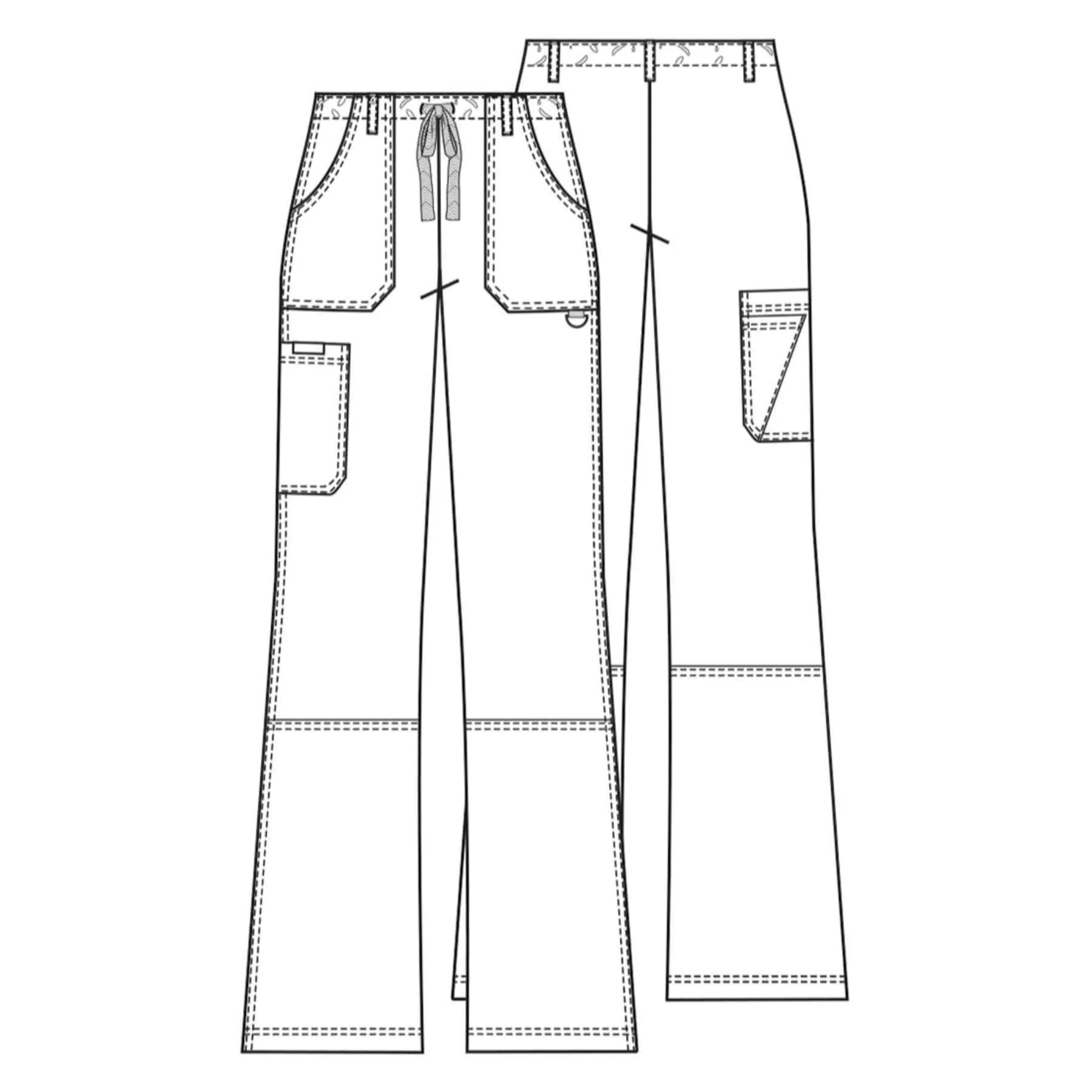Cherokee Workwear 4020 Scrubs Pants Womens Low Rise Drawstring Cargo Royal