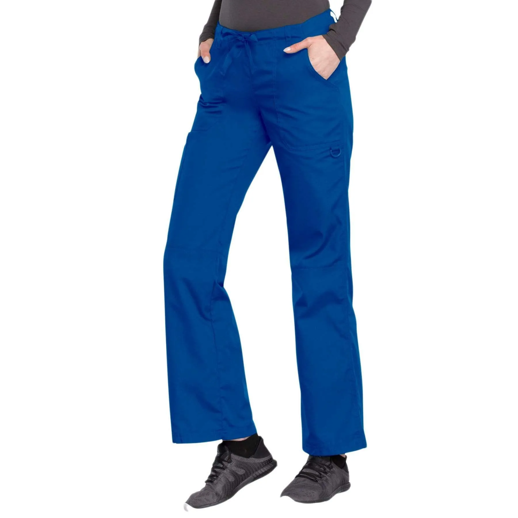 Cherokee Workwear 4020 Scrubs Pants Womens Low Rise Drawstring Cargo Royal