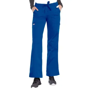 Cherokee Workwear 4020 Scrubs Pants Womens Low Rise Drawstring Cargo Royal