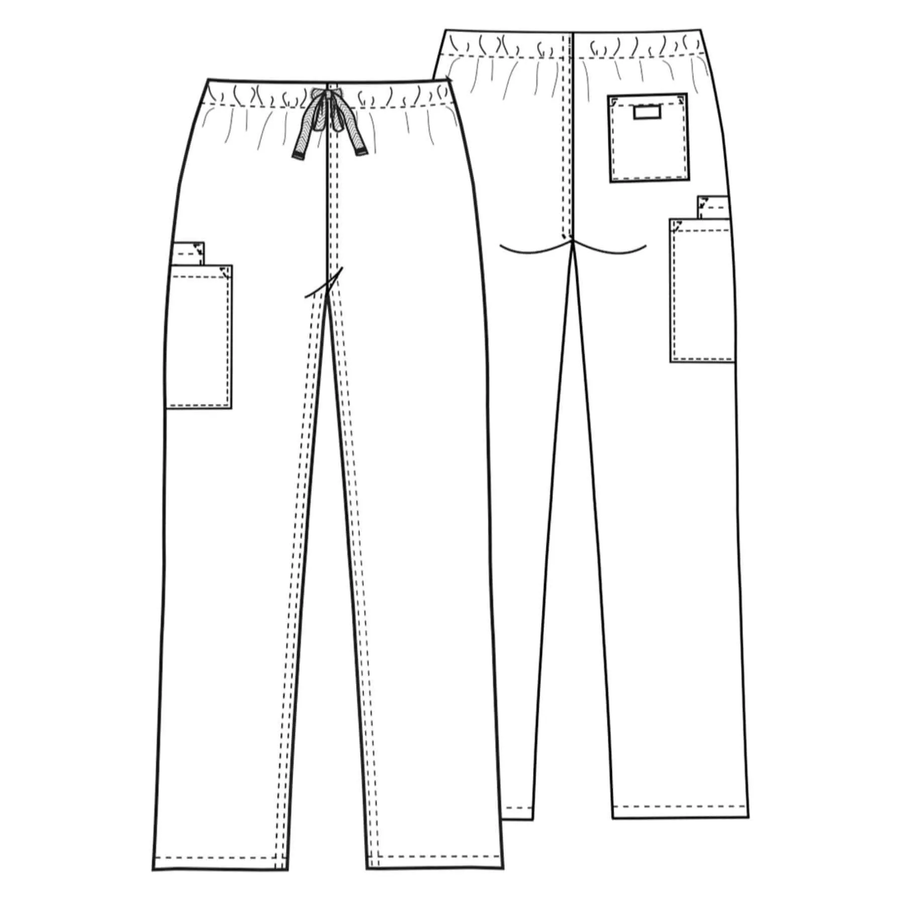 Cherokee Workwear 4100 Scrubs Pants Unisex Drawstring Cargo Hunter Green