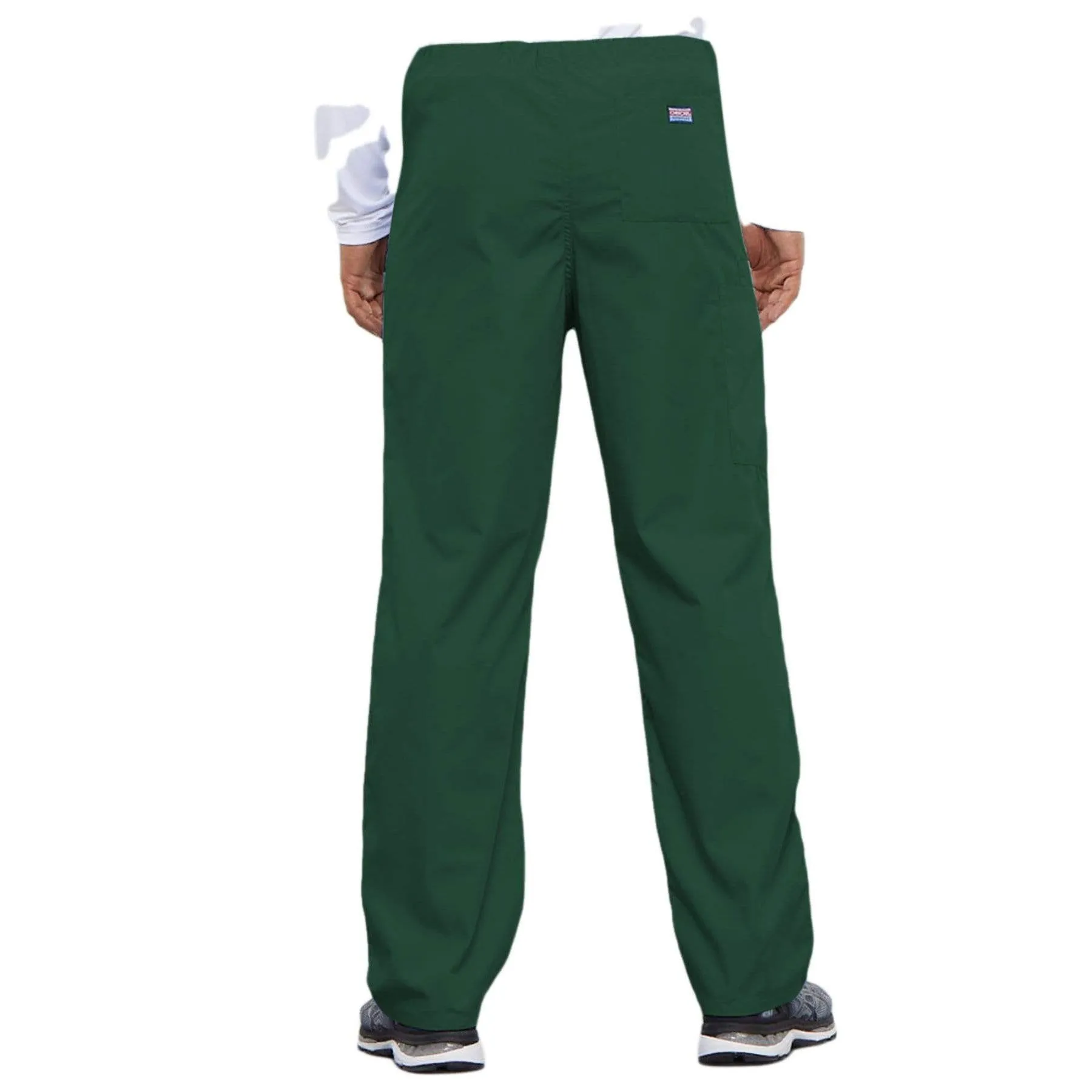 Cherokee Workwear 4100 Scrubs Pants Unisex Drawstring Cargo Hunter Green