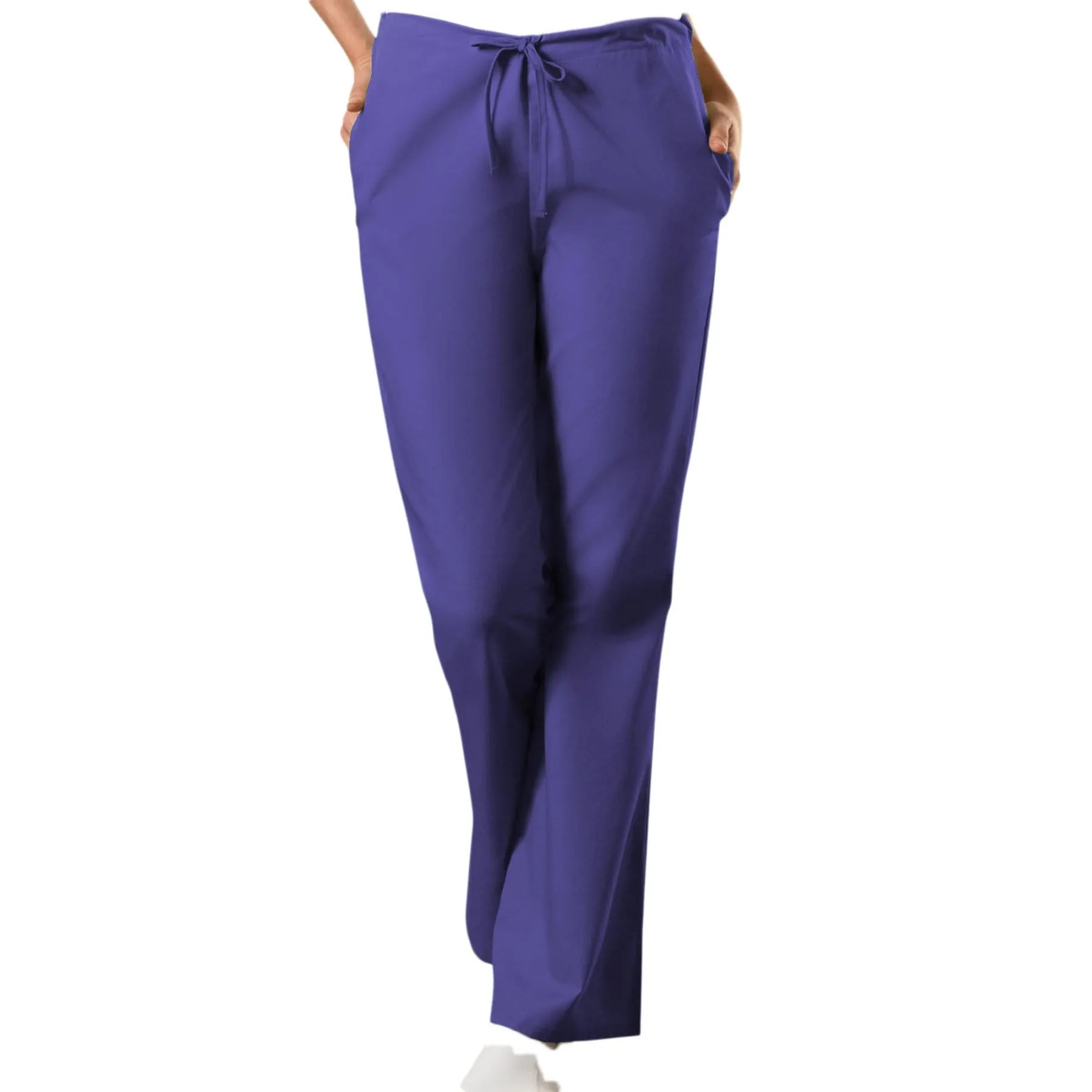 Cherokee Workwear 4101 Scrubs Pants Womens Natural Rise Flare Leg Drawstring Grape