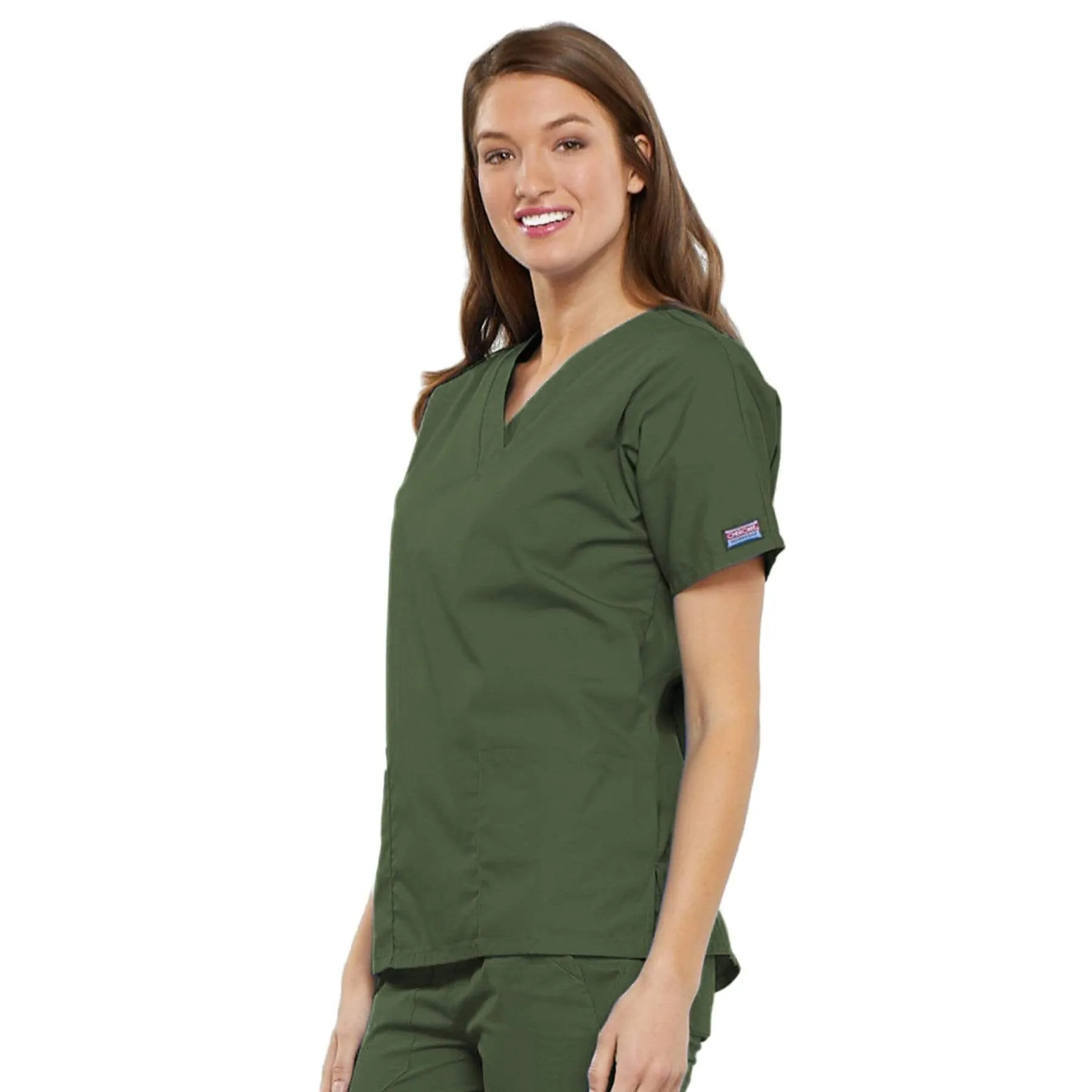 Cherokee Workwear 4700 Scrubs Top Womens V-Neck Olive