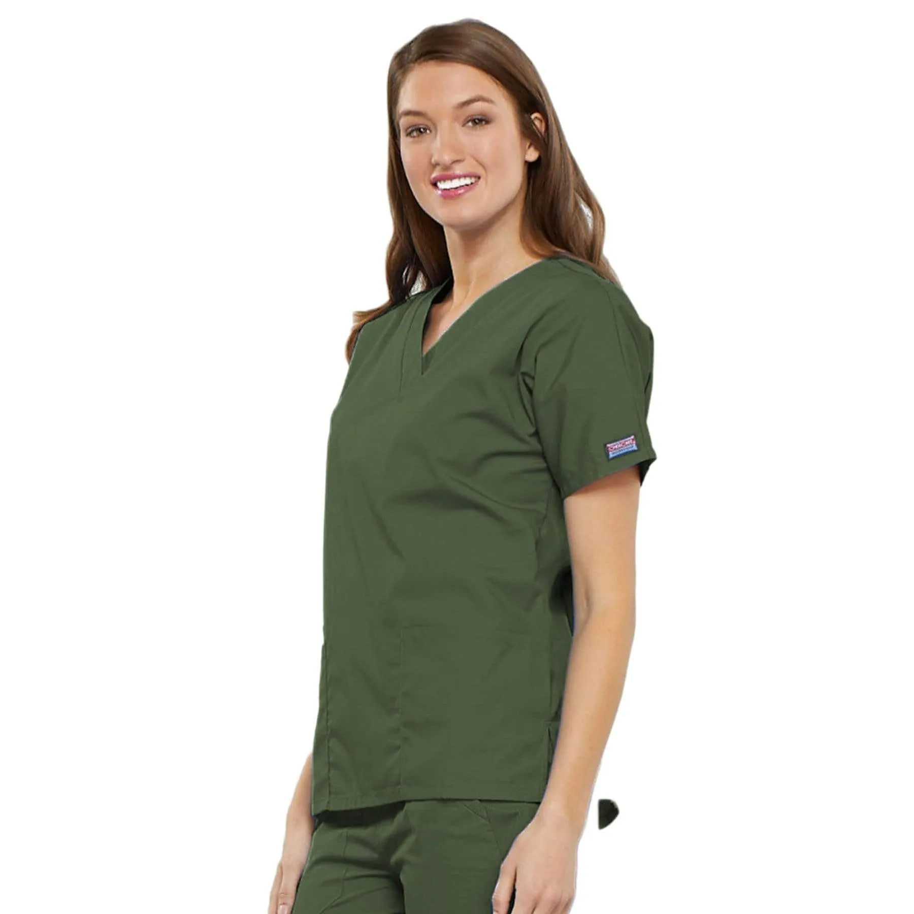 Cherokee Workwear 4700 Scrubs Top Womens V-Neck Olive
